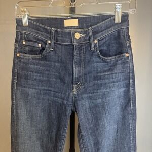 Mother The Insider Crop Step‎ Fray Raw Hem Blue Jean Sz 25
